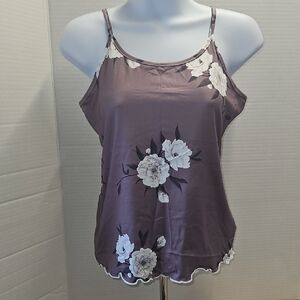 SHEIN Purple Floral Camisol and Pajama Set